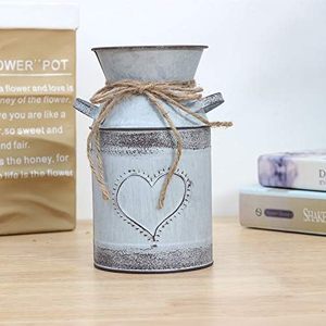 Vase à fleurs en métal vintage au design tendance, pichet à lait, petits vases pour fleurs, vase rustique, pichet décoratif vintage, vase rustique en métal - Product Image 4