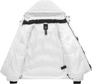 Venta al por mayor de los hombres a prueba de viento Puffer chaqueta con capucha desmontable OEM impreso impermeable invierno burbuja abrigo con múltiples bolsillos - Product Image 3