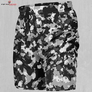 Pantalones cortos de malla para correr de doble capa con logotipo personalizado impreso para hombre, tabla atlética sólida para pantalones cortos de sublimación para correr informales - Product Image 2