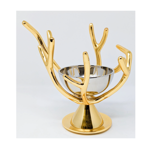 Bols sur pied décoratifs avec finition en nickel de luxe pour la décoration de maison et de restaurant Bol de table de qualité supérieure bon marché - Product Image 6