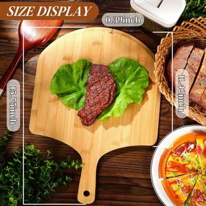 9 pièces Peel Pizza en bois 15.75 pouces planche à découper Pizza Paddle Spatule avec poignée pour la cuisson de la pizza - Product Image 4
