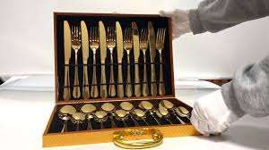 Handicraft Brass Gold <b>Flatware</b> <b>Set</b> With Portable Box Amazing Design Customized Size and Colors High Quality Made of Pure Metal - Product Image 3