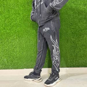 Survêtement en coton 100% uni à capuche, élastique, ajusté, décontracté, tendance, pour adultes, jogging - Product Image 5