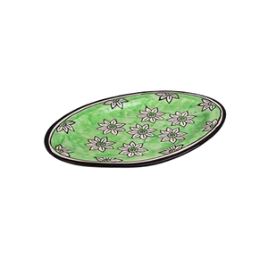 Petite assiette décorative peinte à la main Green Blossom, vaisselle élégante pour la maison et l'hôtel au meilleur prix - Product Image 1