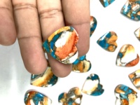 Bijoux IGI Vente en gros Prix d'usine AAA Grade 20mm Naturel Bleu Huître Turquoise Coeur Forme Cabochon Pierres Précieuses en Vrac