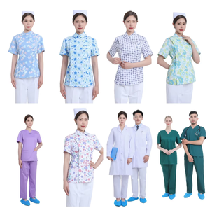 Uniformes Médicos Unisex OEM, Uniformes de Trabajo Personalizados de Tela Elástica para Doctores y Enfermeras, Batas de Laboratorio con Dibujos Animados, Uniformes de Hospital Privado con Logotipo - Product Image 1