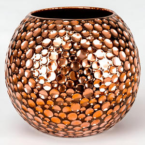 Elegante florero hecho a mano con aspecto de cobre martillado atemporal hecho a mano, acento de boda, decoración del hogar, flores de exhibición elegantes - Product Image 5