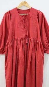 Vestido MIDI rojo sólido de alta calidad con cuello profundo y cierre de cuerda Mini vestido largo con forro de busto - Product Image 2