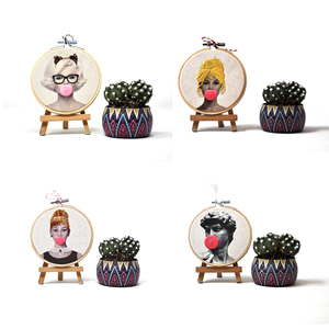 Arte de bordado moderno con temática de chicle, 10 cm - Product Image 2