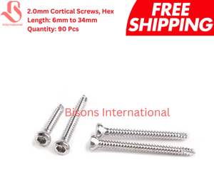 BISONS - Tornillos Corticales Autoperforantes de 2.0 mm para Cirugía Veterinaria, Implantes Ortopédicos Manuales de Acero Inoxidable - Product Image 2