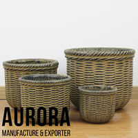 Pots de fleurs et jardinières AuroraPots modernes, minimalistes et écologiques en fibrociment peint, avec trou de drainage, pour la maison – Fournisseur Vietnamien