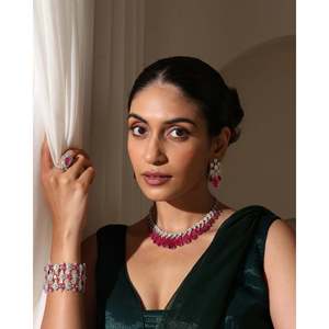 Collar de Diamantes con Cascada de Rubíes - Product Image 3