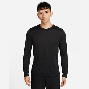 OEM del fabricante de nuevo estilo clásico de los hombres logotipo personalizado 280gsm de peso pesado de manga larga patrón sólido camisetas de tela de punto - Product Image 1