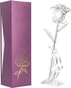 กุหลาบสีเงินธรรมชาติกุหลาบออกแบบพิเศษกุหลาบมือชุบกุหลาบธรรมชาติวันวาเลนไทน์บ้านครบรอบ - Product Image 4