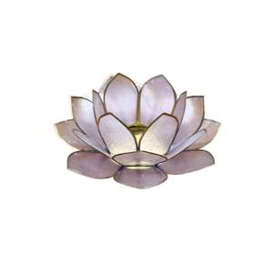 Vintage Natural Capiz Shell Lotus Flower <b>Candle</b> Holder Handmade Pink & Purple <b>Tea</b> Light Votive Stand For Wedding & Home Decor - Product Image 1