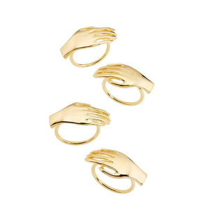 Vaisselle décorative faite à la main en aluminium roi de serviette pour la conception de main de vaisselle d'événement et les ronds de serviette de haute qualité vente chaude - Product Image 1