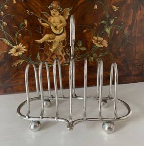 Support à pain en argent antique pour le petit-déjeuner, accessoires de cuisine, rangement et organisation à domicile, porte-pains - Product Image 3