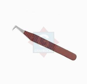 Pinzas de pestañas de punta de fibra personalizadas Pinzas de acero inoxidable de pestañas de volumen para extensión de pestañas - Product Image 3