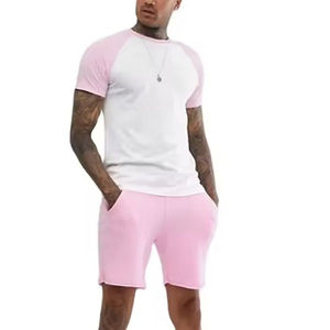 Ensemble short d'été décontracté pour hommes T-shirt en coton respirant à manches courtes de couleur personnalisée Nouveaux ensembles de t-shirts - Product Image 1
