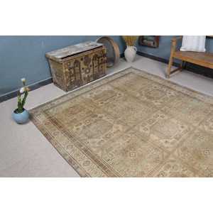 Turkish Oversize Rug, 6.9x10.7 ft Vintage Rug, <b>Brown</b> <b>Wool</b> Rug - Product Image 5