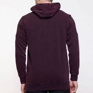 Sweat à capuche unisexe en molleton épais brodé, en coton mélangé, délavé à l'acide, style vintage, fabriqué en usine pour hommes - Product Image 5