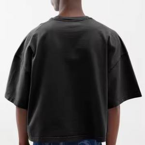 Crop Boxy Fit camiseta hombres camiseta de gran tamaño impresión personalizada camisetas personalizadas 100% algodón Boxy Fit camiseta fabricante precio caliente - Product Image 6