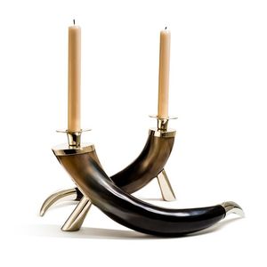 Bougeoirs en corne de boeuf de luxe pour maisons élégantes Bougeoir design naturel Photophore en corne de boeuf entièrement personnalisé - Product Image 6