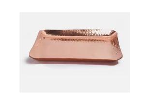 Bandeja de servicio martillada con diseño de aspecto Chapado en cobre moderno y elegante para mesa de comedor, bandeja de cobre para servir - Product Image 5