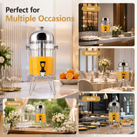 Distributeur de jus commercial en acier inoxydable 8L avec robinet pour hôtel, restaurant, buffet, restauration