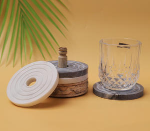 Plateau de toilette octogonal en marbre de Carrare de qualité supérieure, plateau de présentation de cosmétiques, organisateur de bijoux géométrique minimaliste, support de luxe pour la maison - Product Image 2