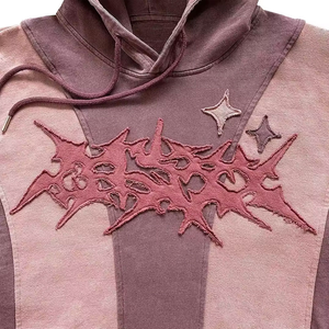 Nouveauté : sweat-shirts à capuche en coton mélangé délavé personnalisé, surdimensionnés, en molleton français, à fermeture éclair, délavés à l'acide, effet délavé au soleil - Product Image 6