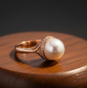 แหวนแฟชั่นสีเงิน925คุณภาพสูงไข่มุกน้ำจืดและคริสตัลชุบโรสโกลด์ของขวัญงานปาร์ตี้งานแต่งงานมีสไตล์สำหรับสวมใส่ทุกวัน - Product Image 2