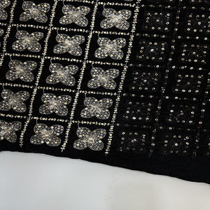 Tissu de broderie en coton non tissé de luxe pour robes de mariée rembourrage matelassé décor à la maison vêtement textile utilisation (respirant) - Product Image 1