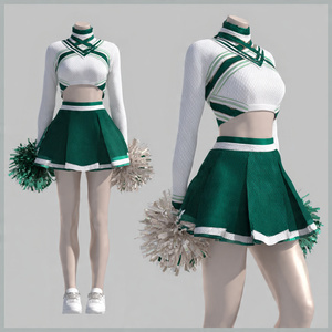 Uniforme Deportivo Estampado para Mujer, Jersey de Animadora de Manga Larga, Falda Deportiva para Baile - Product Image 1