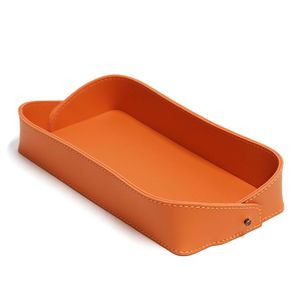 กล่องเก็บของถาดหนัง PU สำหรับใส่นาฬิกากุญแจโทรศัพท์มือถือเครื่องตกแต่งระดับพรีเมียมสำหรับบ้านออฟฟิศหรือพื้นที่รับประทานอาหาร - Product Image 2