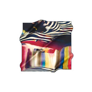 Vintage Floral Viscose <b>Scarf</b> for Women Navy Blue Silk-Like Square Handkerchief - Product Image 1