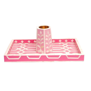 Juego de Quemadores de Incienso de Madera de Sándalo con Incrustaciones de Hueso Ecológico de la Mejor Calidad, Portavelas con Bandeja, Quemador de Bakhoor, Mabkhara, Estilo Indio - Product Image 6