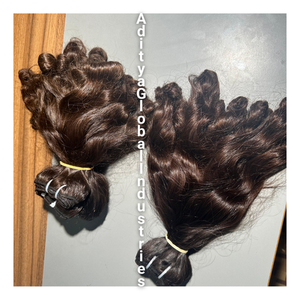 100% Raw Bouncy Wavy India Origen Proveedor Venta Raw Sin procesar Virgen Indian Temple Remy Extensiones de cabello humano - Product Image 3