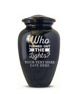 Urna Funeraria Personalizada Extra Grande para Cenizas de Adultos, Hombres y Mujeres, Urna de Aluminio Grabada con Nombre, Acabado Negro, Tamaño Personalizado - Product Image 1