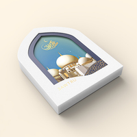 Nationalfeiertag Moschee-Muster Eid Mubarak Schokoladen-Datteln Islamische Hausform Eid-Box Matt Laminiert Prägedruck Fotorahmen Geschenk