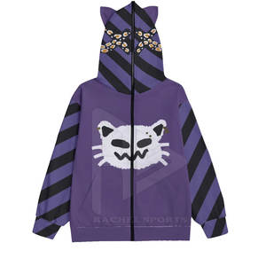 Sudadera con capucha y cremallera completa con diseño personalizado, informal, cálido, de algodón y poliéster para el invierno, éxito de ventas con logotipo personalizable - Product Image 1