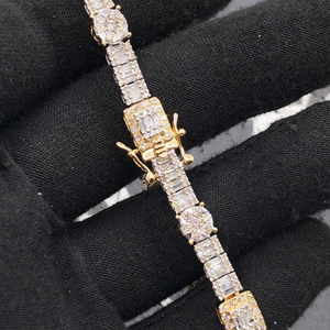 Customized Bracelets Lab Grown Diamond Jewelry Gift for Party Trendy Wedding <b>Charm</b> Bracelet 925 Sterling <b>Silver</b> - Product Image 2