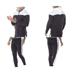 Survêtement de jogging pour homme, coupe ajustée, respirant, en polyester, avec logo personnalisé OEM, deux pièces, respirant, 100% coton - Product Image 3