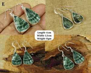 Pendientes de serafinita verde en plata de ley 925 Natural May Birthstone joyería regalo para ella hecho a mano - Product Image 6