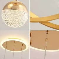 Lampes suspendues pour salon, lampe de plafond LED en acrylique, cercle linéaire, plafonnier rond moderne, lustre LED en forme d'anneau, lampe suspendue