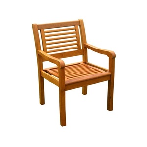 Fauteuil de salle à manger d'extérieur en teck - Product Image 1