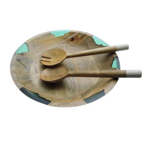 Nuevo cuenco para servir de resina transparente hecho a mano, madera de goma ecológica para cena, vajilla, regalos de negocios hechos a mano en la India - Product Image 6