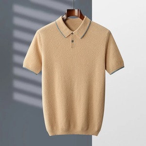 Golf de hombre de poliéster 100% hecho a medida para polos Camisetas transpirables de patrón sólido informal de alta calidad de manga corta Plus - Product Image 3