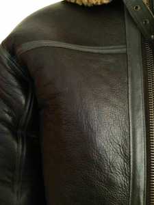 <b>jacket</b> for <b>men</b> Sheepskin Bomber <b>Men</b> RAF <b>Aviator</b> Black Vintage Fur Shearling Leather <b>Jacket</b> Reasonable Price Custom Logo OEM - Product Image 5