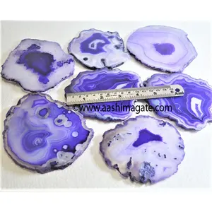 Natural Purple Agate Coasters Slices For Kitchen Accessories Bulk Natural Stone Crystals Crafts Reiki Rocks Minerals Coasters